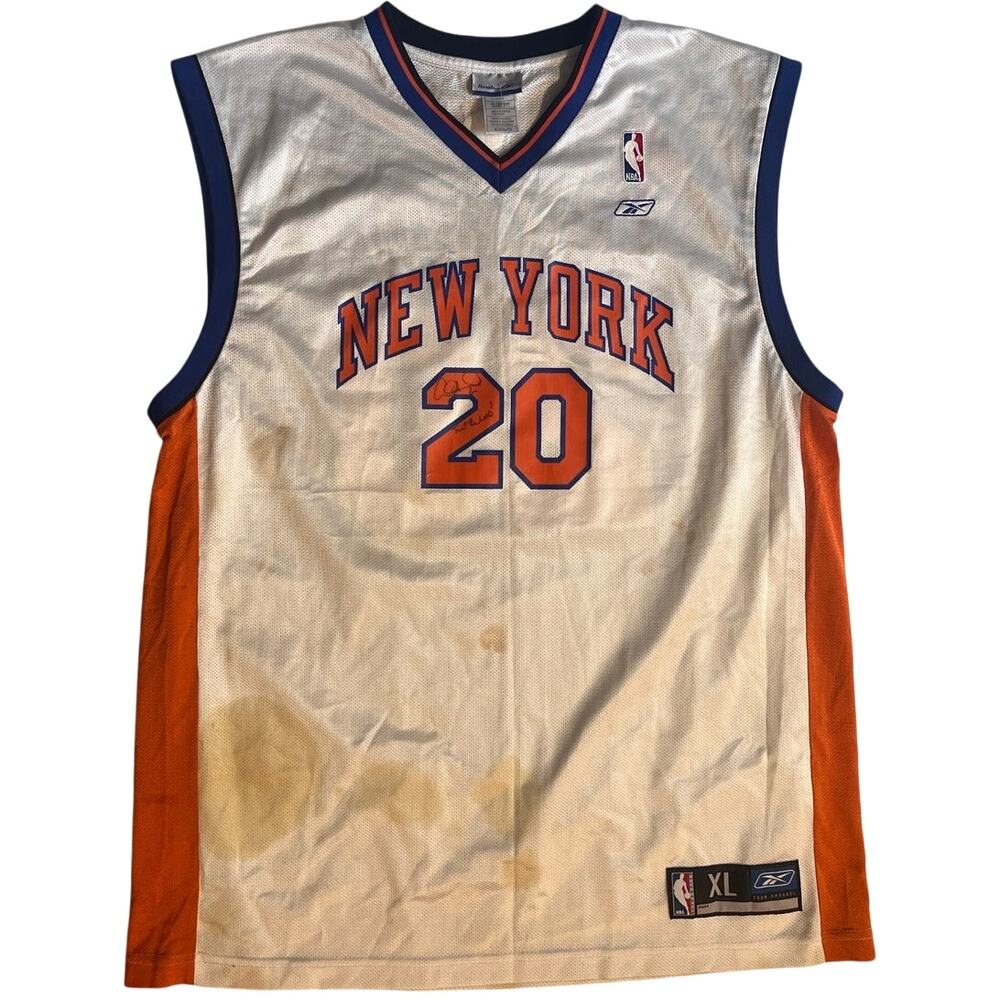 Allan Houston Signed NY Knicks Jersey XL Autographed Trust The Lord Inscribed